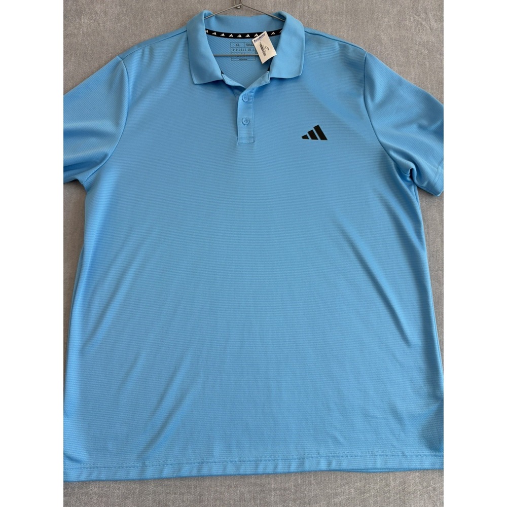 Adidas Men's NWT solid Polo Shirt Blue Size XL